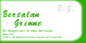 bertalan grimme business card
